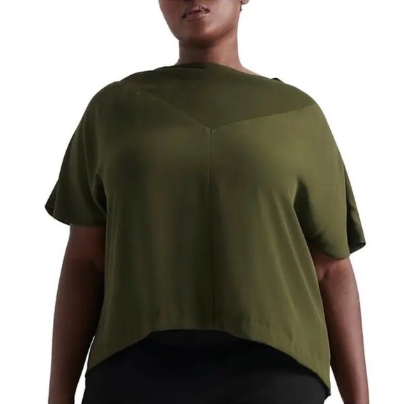 Pari Passu Maura Short Sleeve Top in Army NWT! size 16 - Picture 2 of 9
